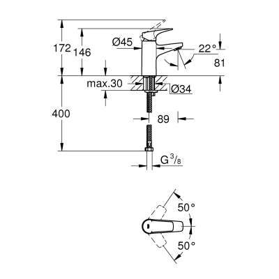 GROHE BauFlow Håndvaskarmatur, S-Size