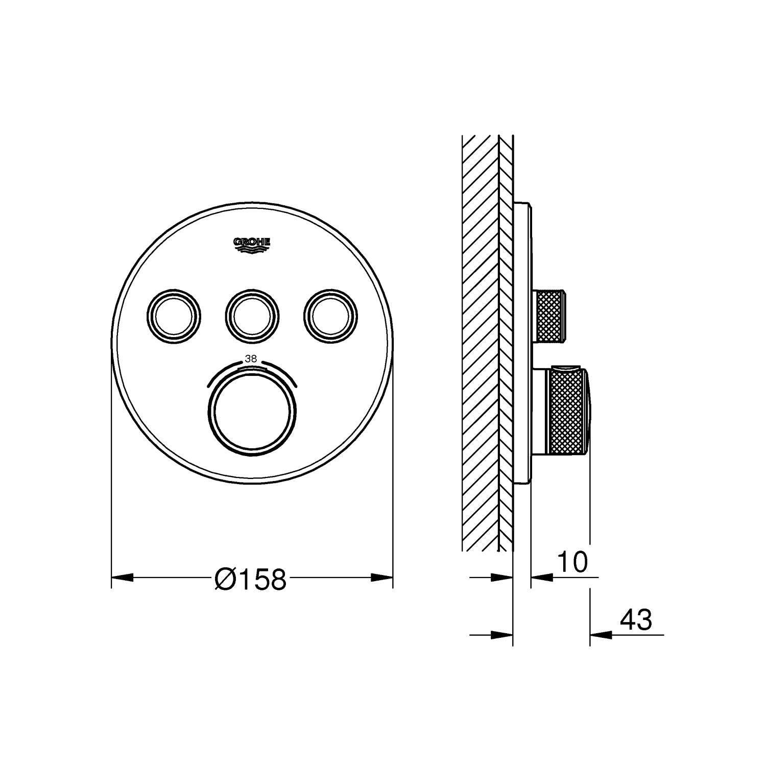 GROHE Grohtherm SmartControlTermostat med 3 ventiler