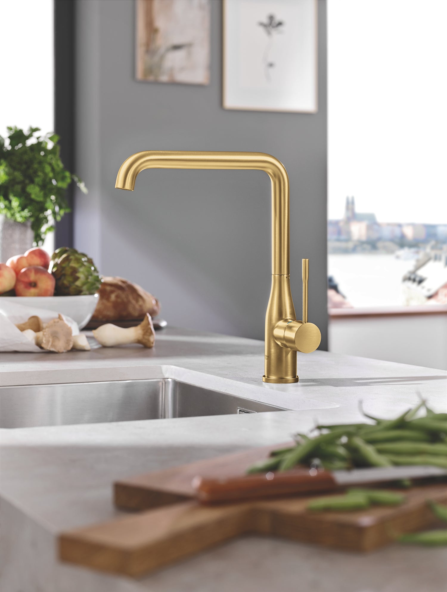 GROHE EssenceEtgrebskøkkenbatteri, børstet cool sunrise