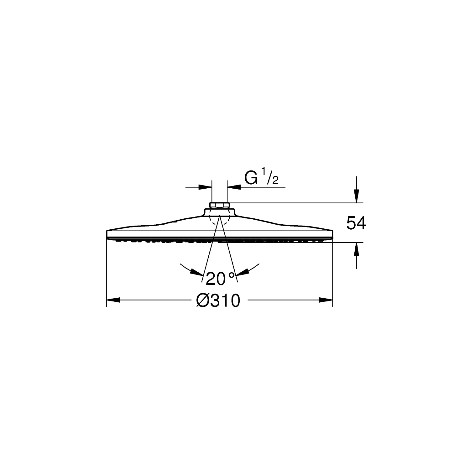 Grohe Rainshower 310 Mono, Hovedbruser 1 spray