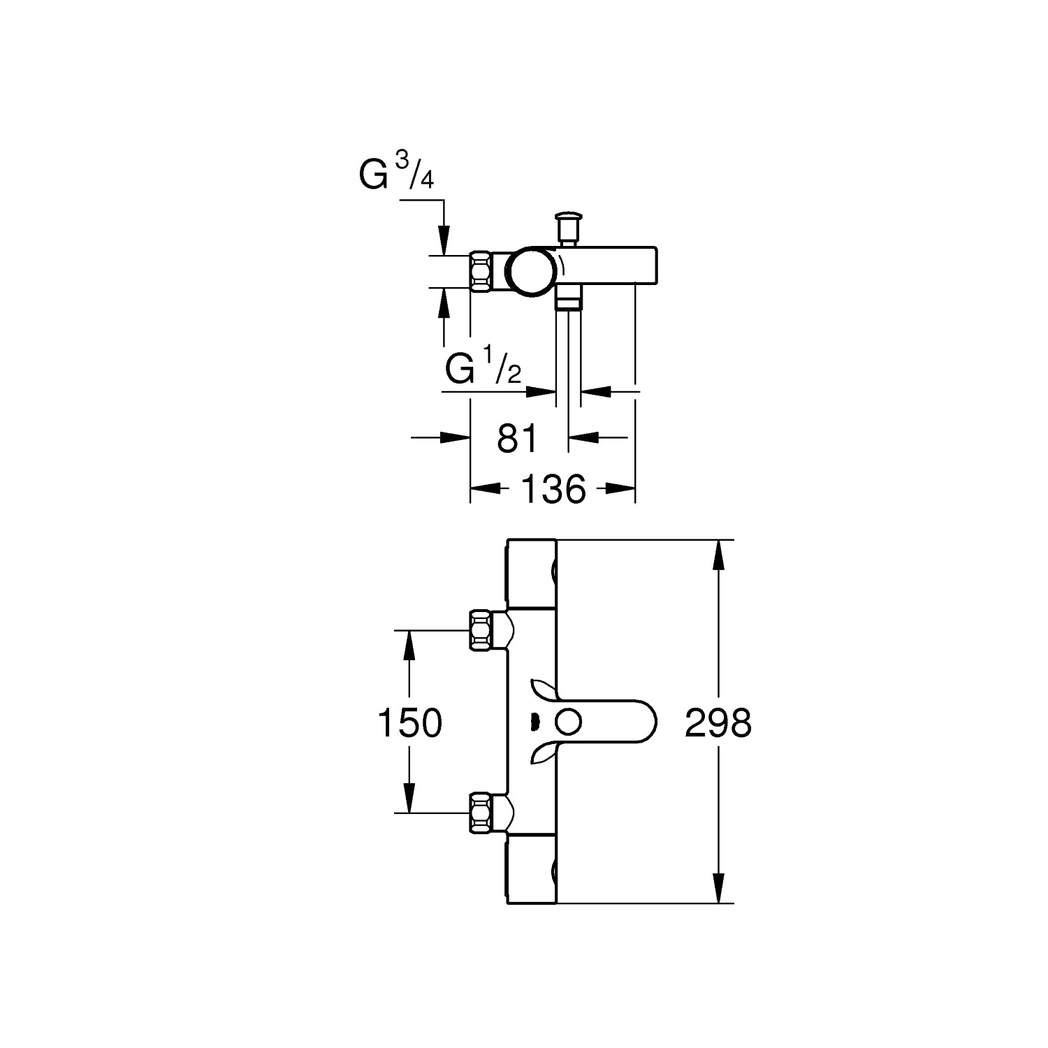 Grohe Grohtherm 800 Termostat til brus