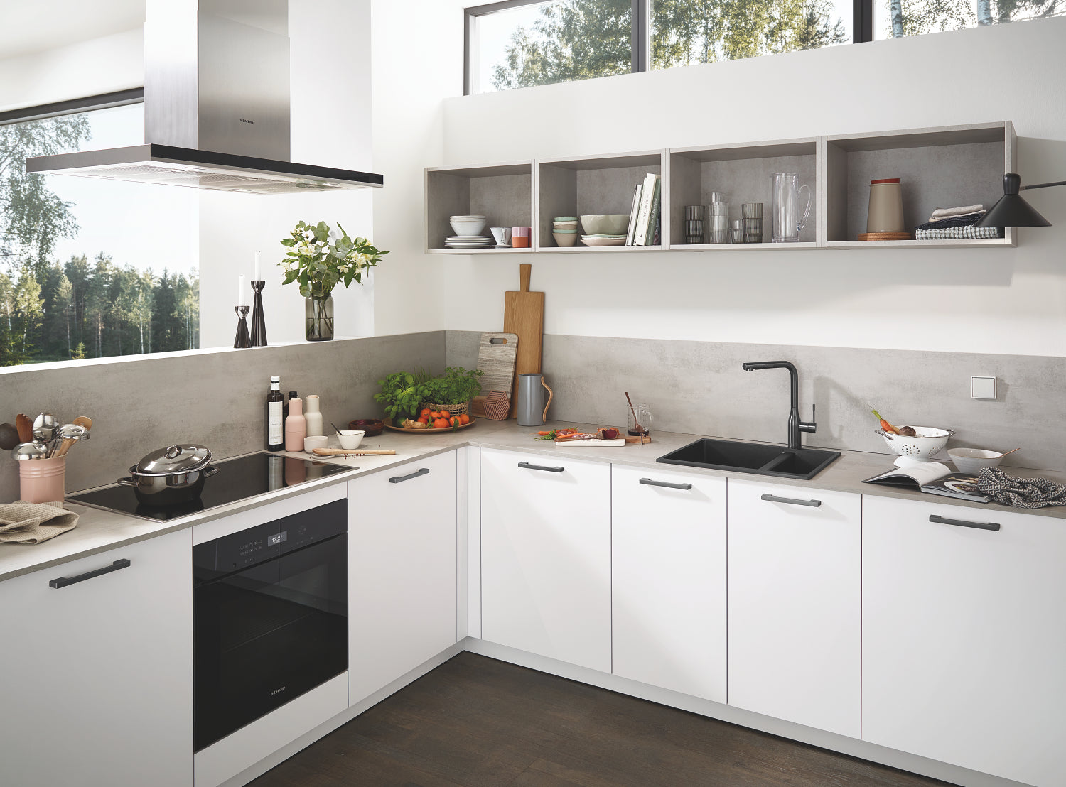 Grohe K500Kompositvaskmontering: nedfældning og underlimet