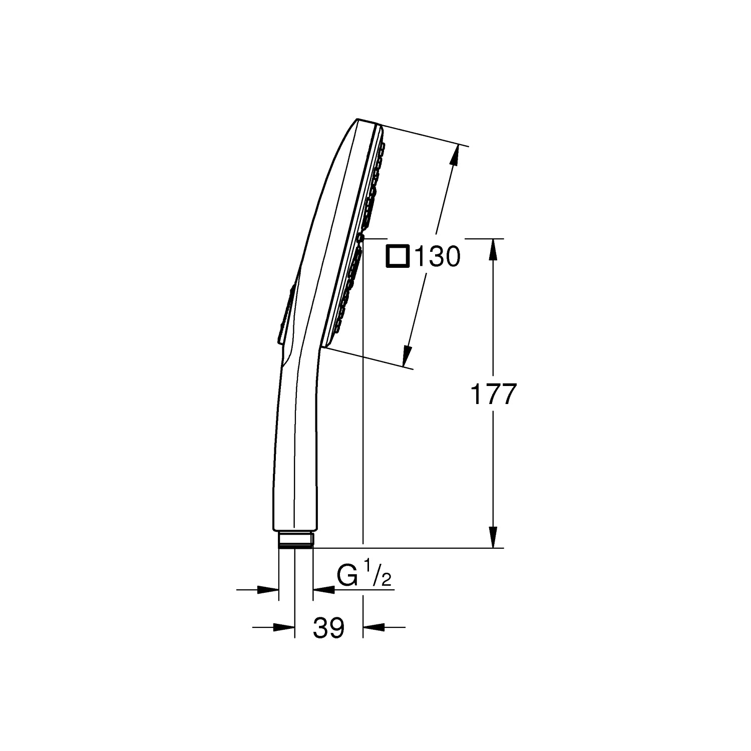 GROHE Rainshower SmartActive 130 Cube, Håndbruser 3 sprays