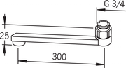 Oras 300 mm d-svingtud forkromet