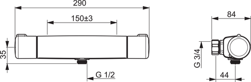 NOVA TERMOSTATARMATUR 1/2" AFGANG