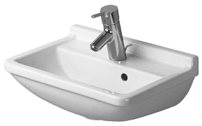 Starck 3 vask 45 cm med hanehul og overløb