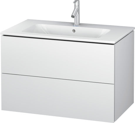 L-Cube vaskeskab 82x48,1cm, 2 skuffer, hvid mat