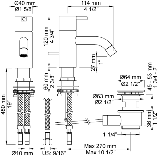 Vola HV3 forkromet
