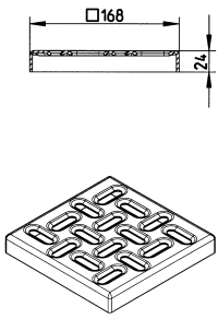 BLÜCHER kasserist til BLÜCHER 200 x 200 mm industriafløb, 1,5 t