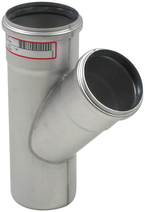 40 x 40 mm x 45° Grenrør syrefast AISI316L/EN1.4404 BLÜCHER