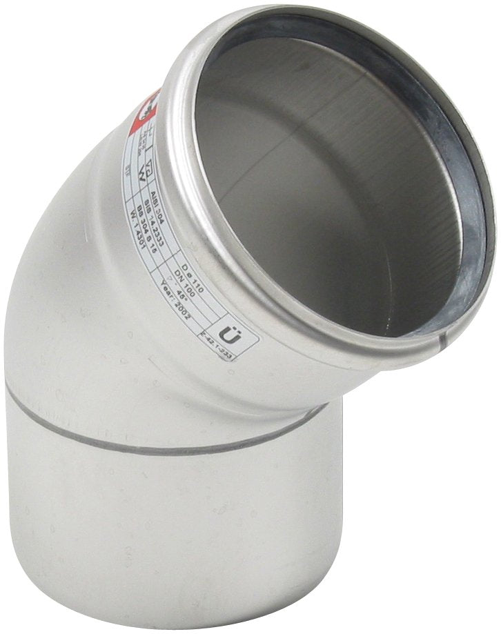 Ø 110 mm x 45° Bøjning syrefast AISI316L/EN1.4404 BLÜCHER
