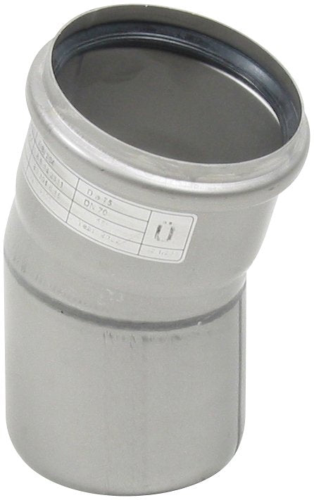 BØJNING 15 GRADER Ø75MM AISI304