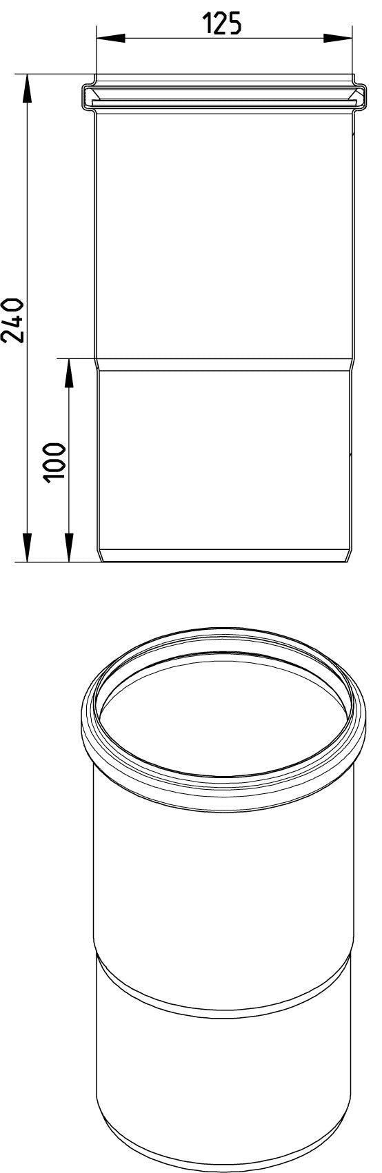 125 mm Ekspansionsstykke syrefast AISI316L/EN1.4404 BLÜCHER