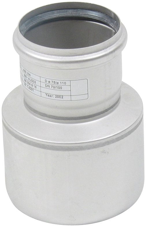 110 x 75 mm Reduktion rustfri AISI304/EN1.4301 BLÜCHER