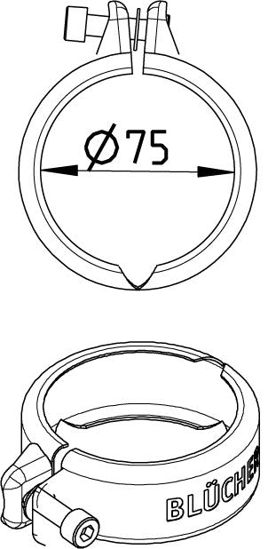 75 mm Låsebøjle rustfri AISI304/EN1.4301 BLÜCHER