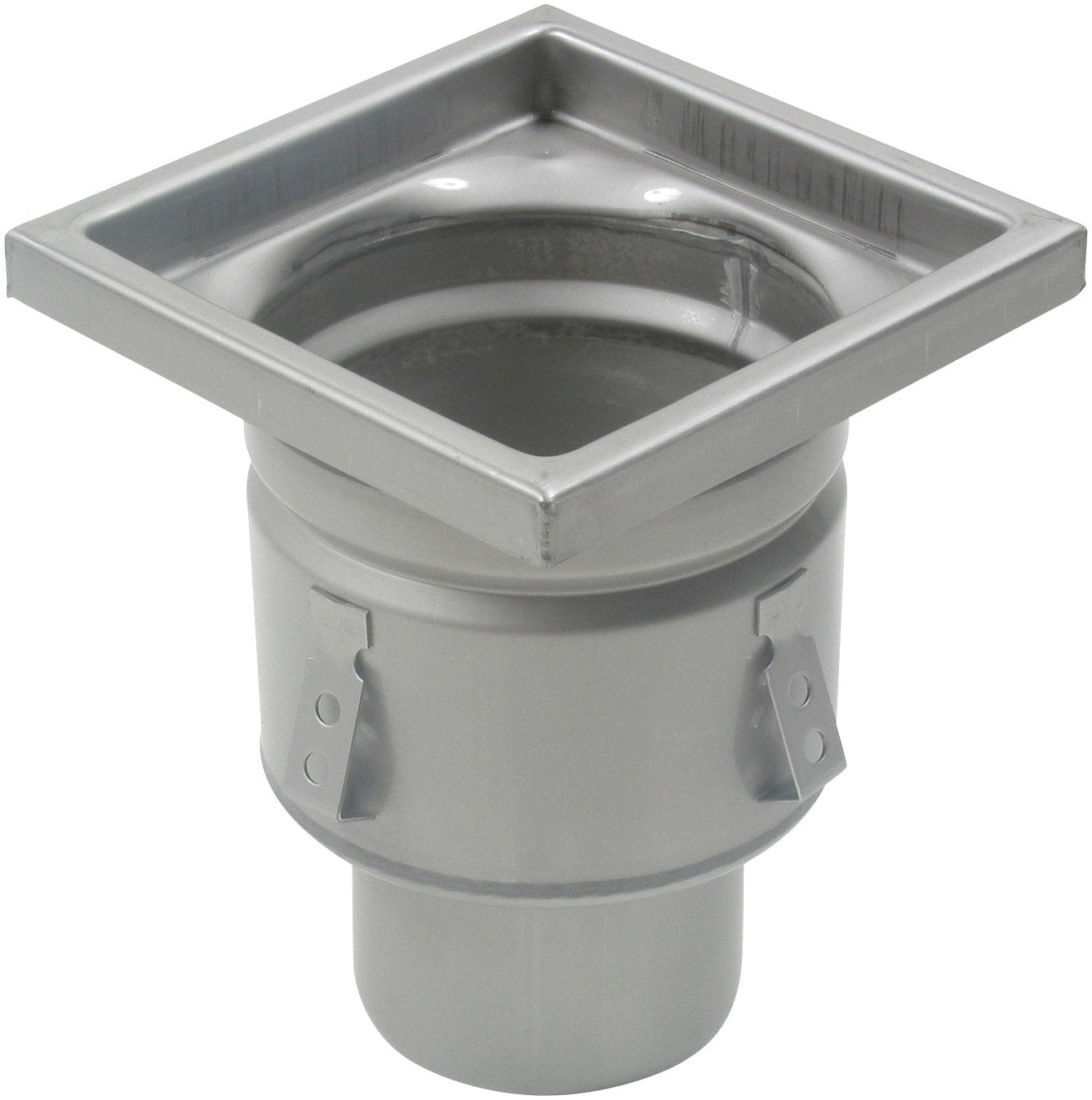 Industriafløb, lav-gulv: beton og fliser-ramme: 200 x 200 mm