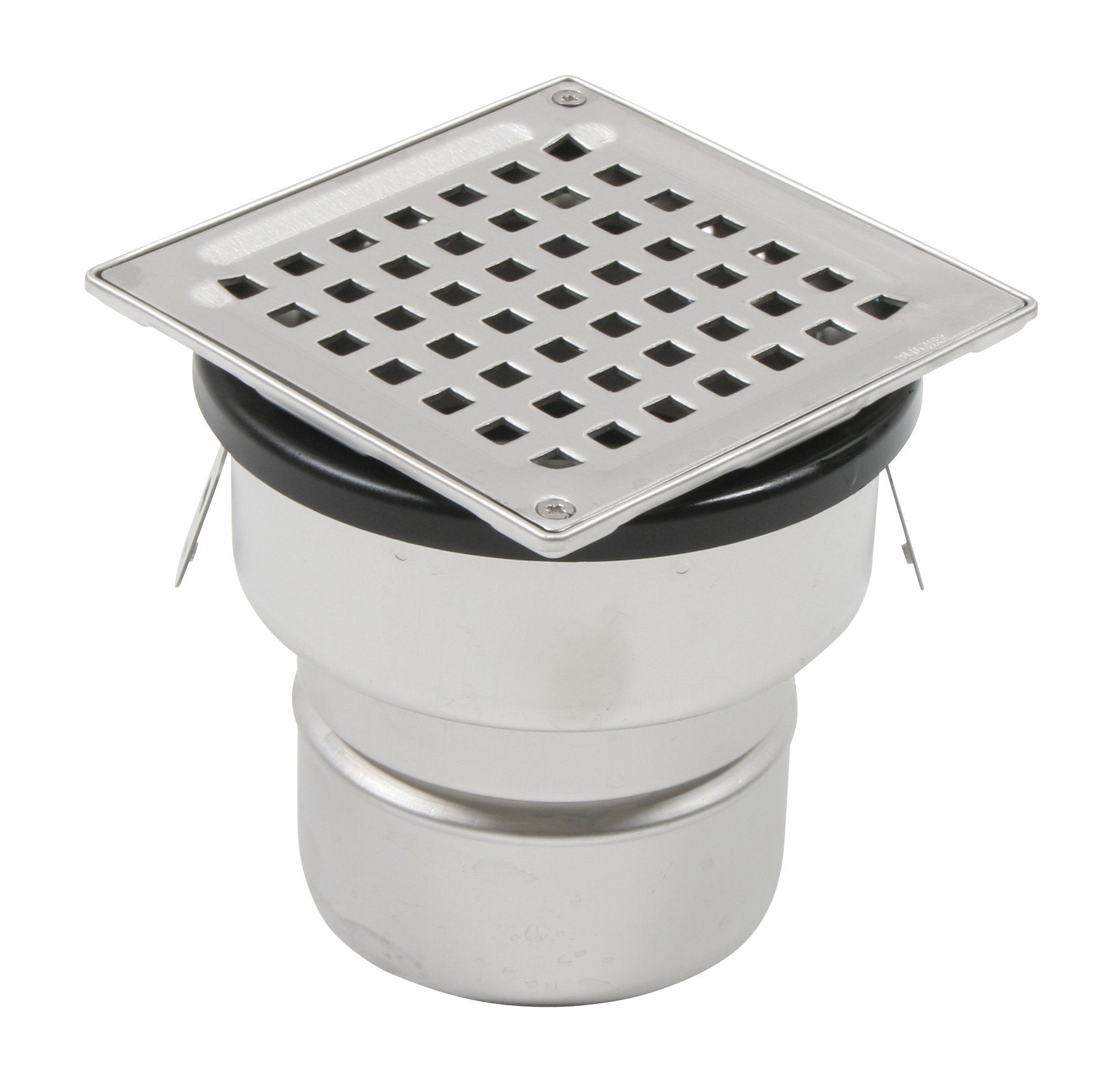Justerbart boligafløb square-gulv: beton/fliser-ramme: 145x145mm