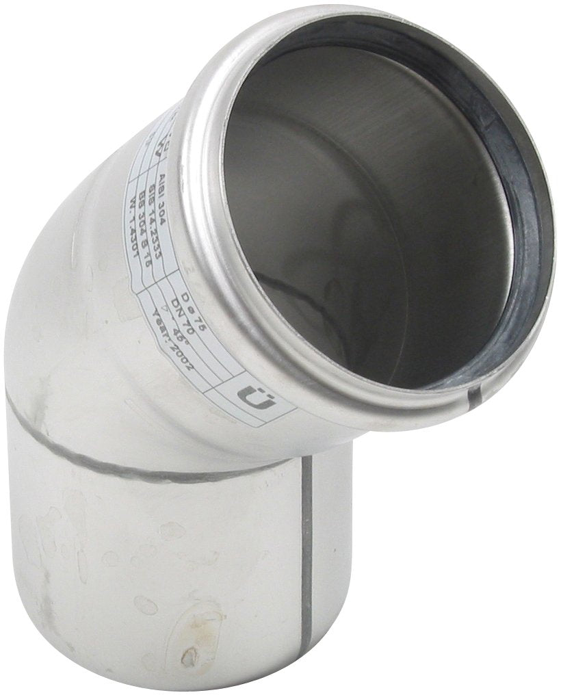 Ø 75 mm x 45° Bøjning syrefast AISI316L/EN1.4404 BLÜCHER