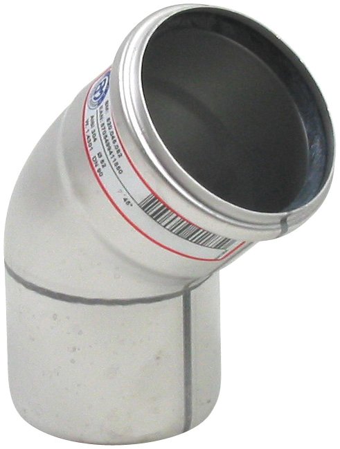 Ø 82 mm x 45° Bøjning rustfri AISI304/EN1.4301 BLÜCHER