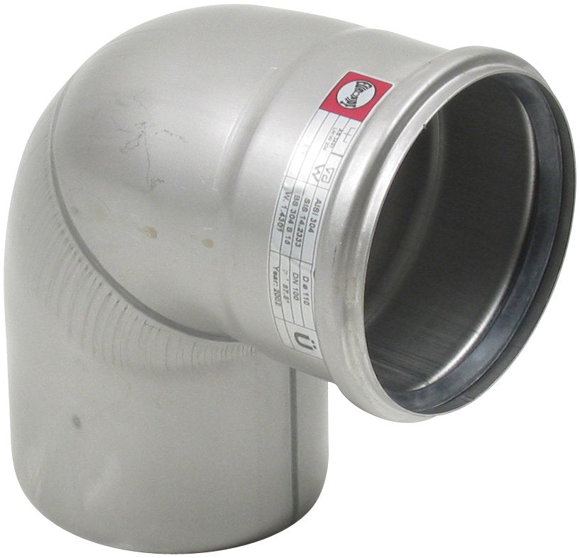 BØJNING 87,5 GRADER Ø110MM AISI304