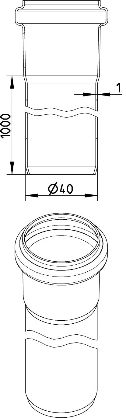 Ø 40 x 1000 mm Rør rustfri AISI304/EN1.4301 BLÜCHER