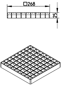 Gitterrist square-rist: 268 x 268 mm-syrefast stål: aisi316l