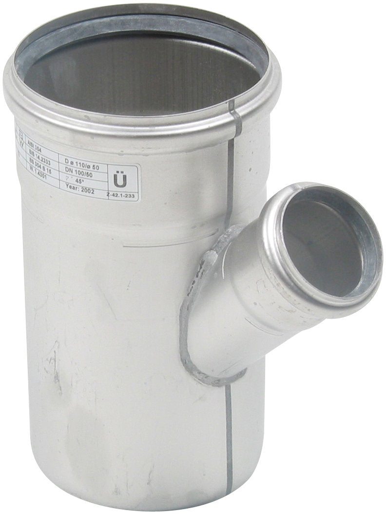 grenrør 45°, ø110/50mm