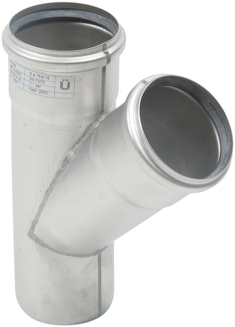 75 x 75 mm x 45° Grenrør syrefast AISI316L/EN1.4404 BLÜCHER