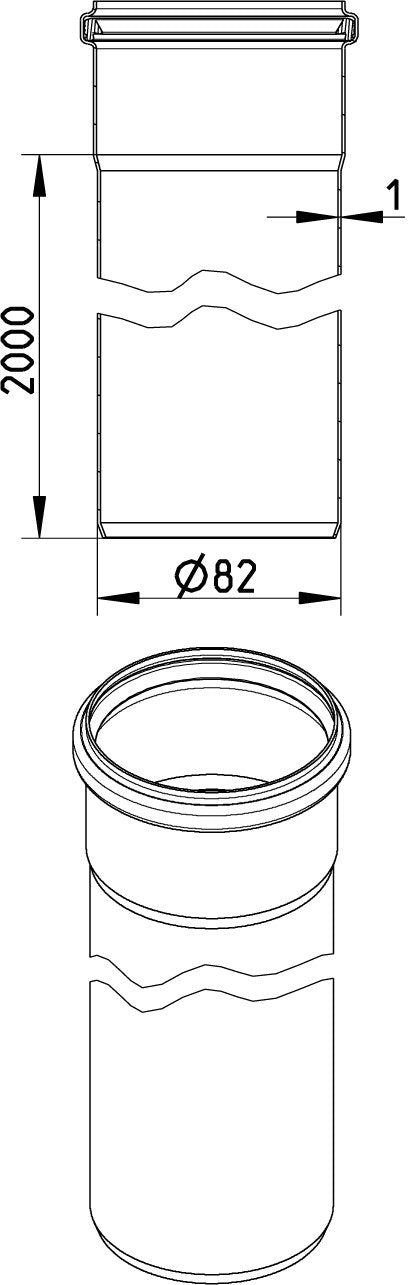 Ø 82 x 2000 mm Rør syrefast AISI316L/EN1.4404 BLÜCHER