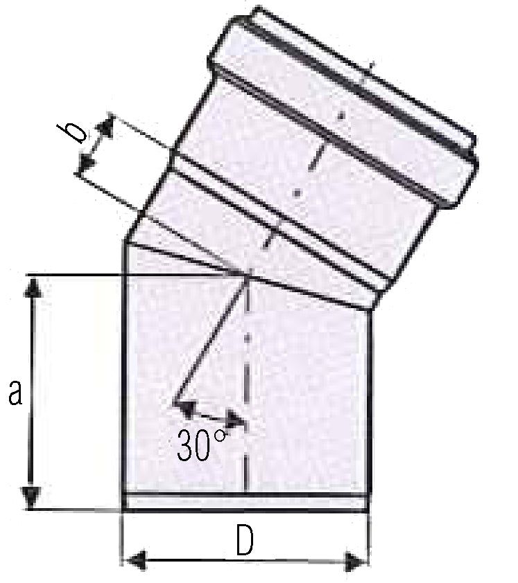 ACO 110 mm 30° rustfri afløbsbøjning, AISI 304