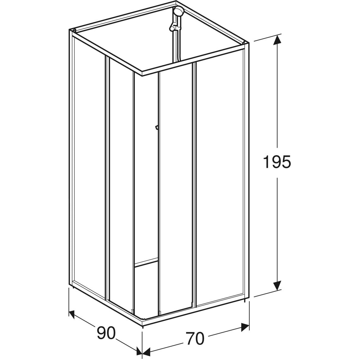 Contura Shower Next overdel NKH 90 x 70 cm