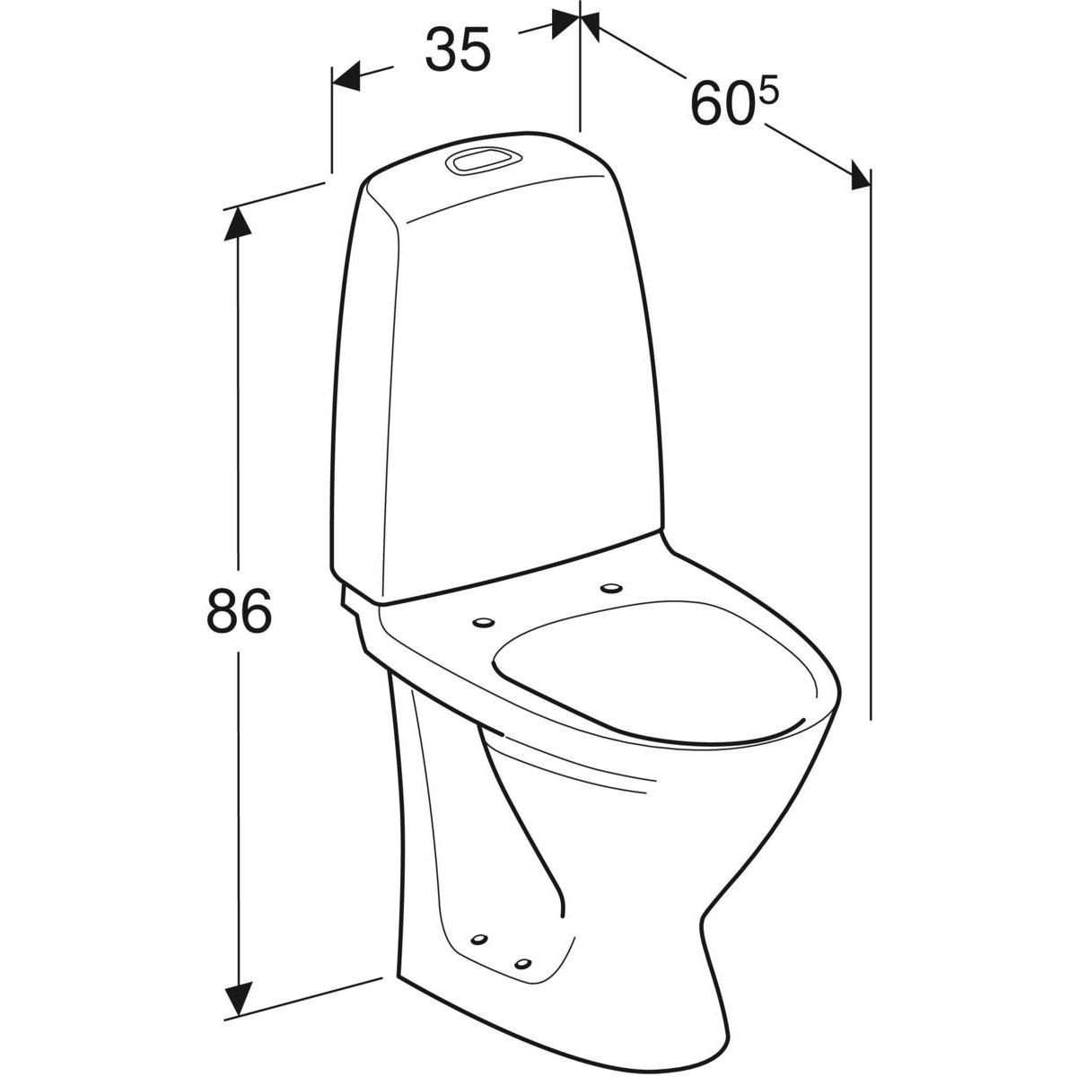 SIGN TOILET KORT MODEL MED UNIVERSALLÅS