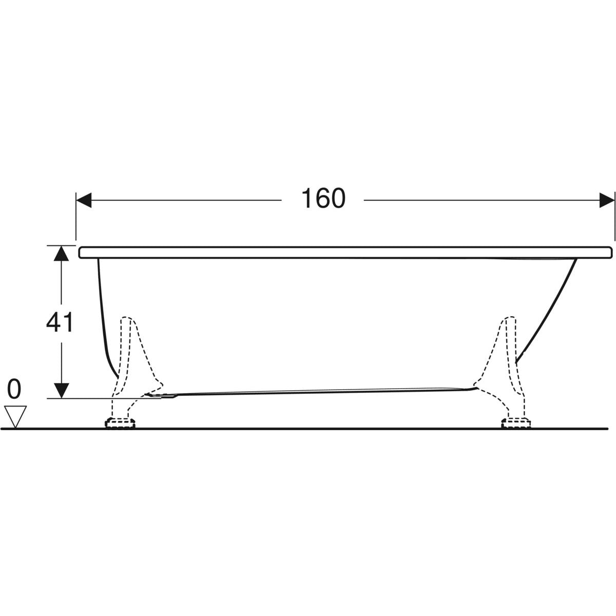 Ifö Caribia fritstående 1600 mm badekar hvid