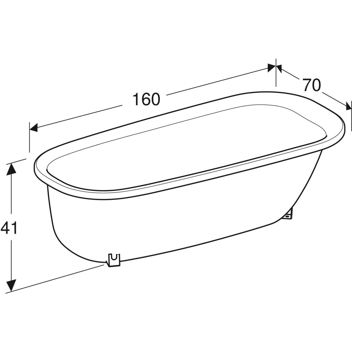 Ifö Caribia fritstående 1600 mm badekar hvid