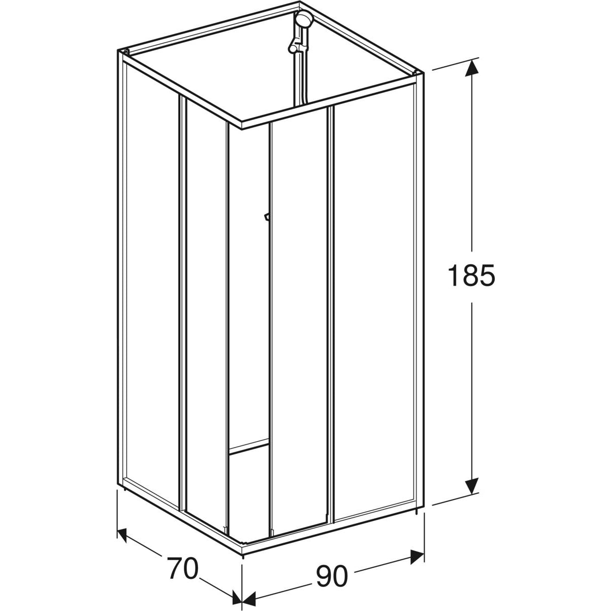 Contura Shower Next overdel NKH 70 x 90 cm
