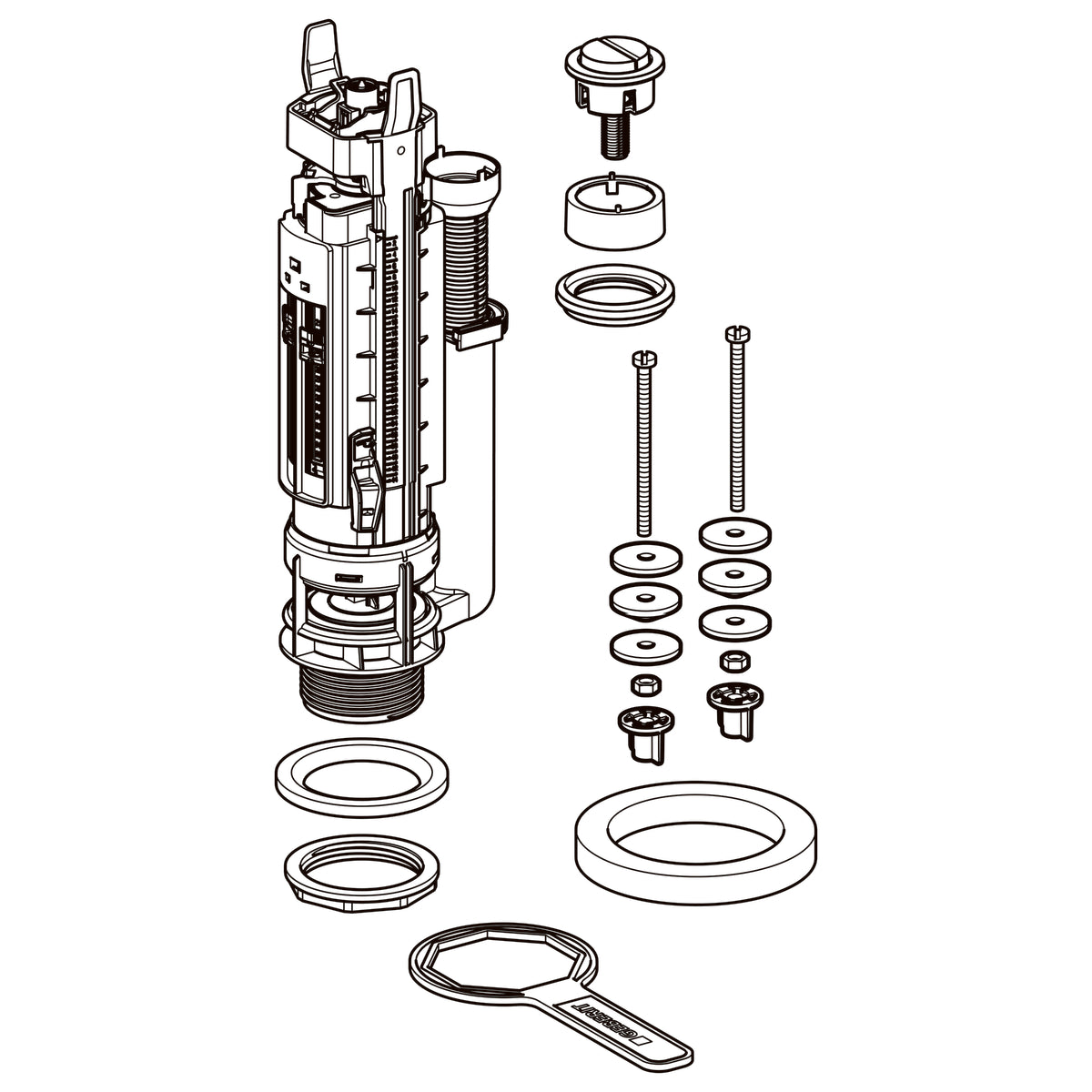 GEBERIT skyllegarniture 3/6ltr  t/komb.cist plast