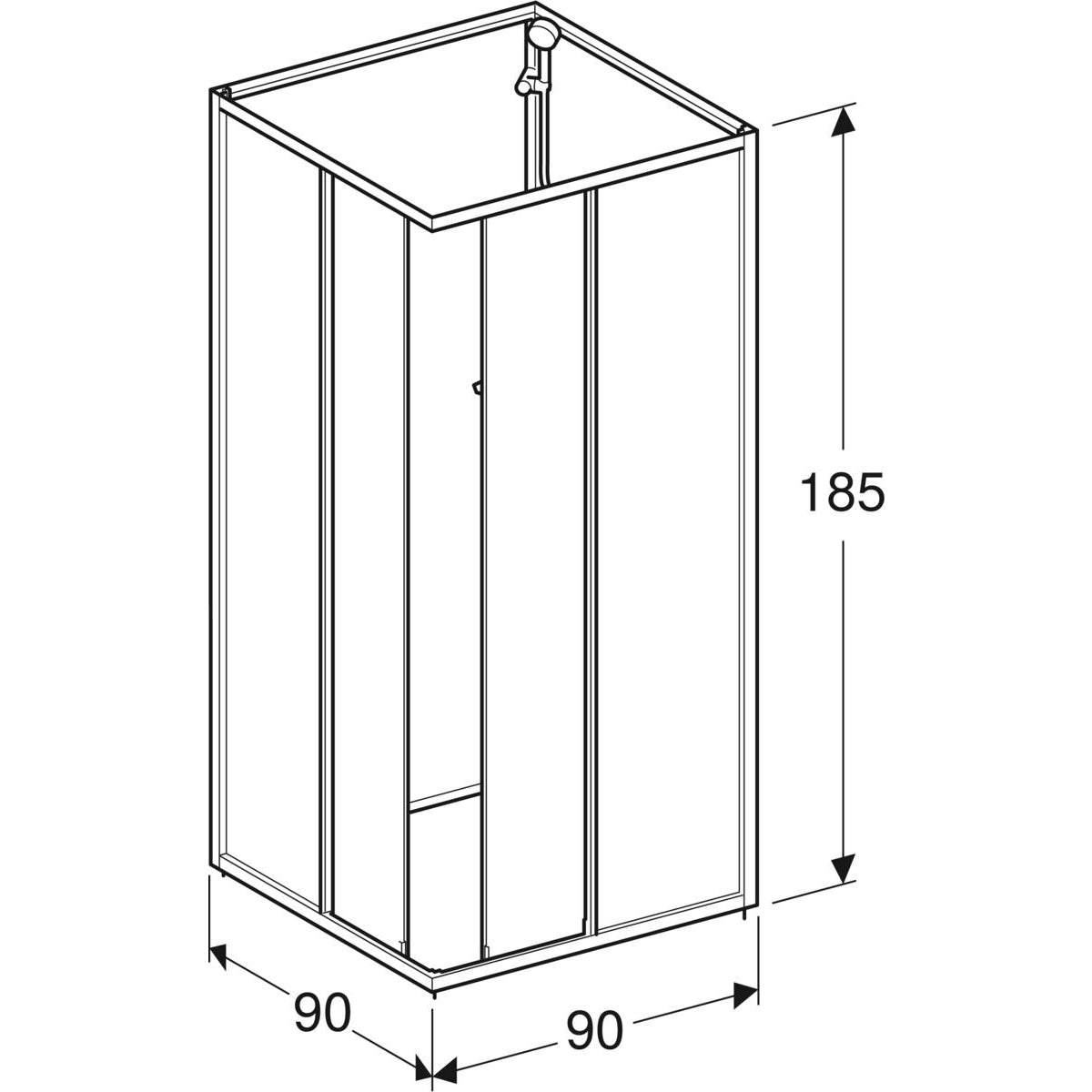 Contura Shower Next overdel 90 x 90 cm