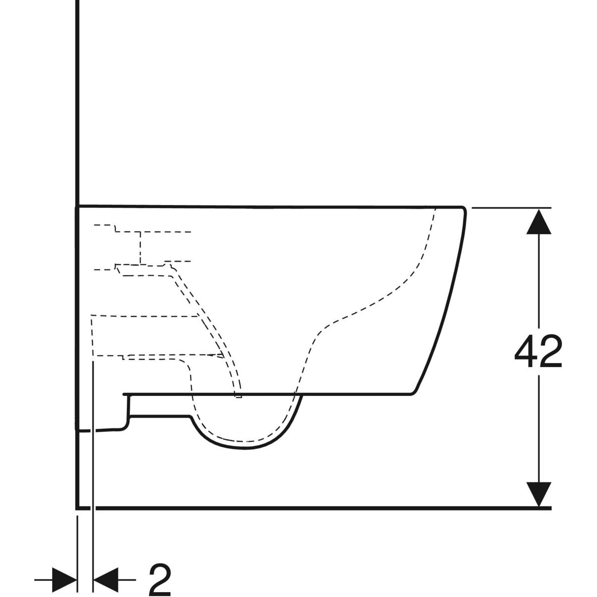 Geberit Icon hængetoiletskål 355x530x330mm  t/indb. cist