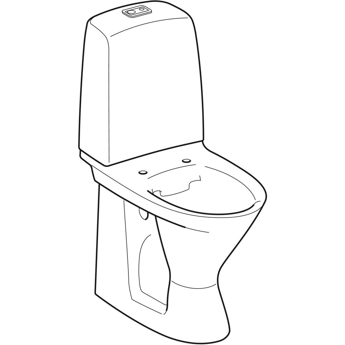 IFÔ toilet 2/4ltr/655x355x905mm limning skjult S-lås/høj porcelæ