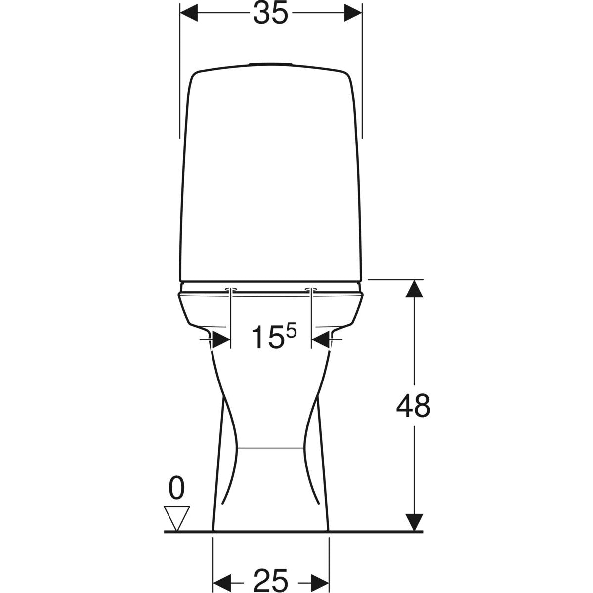 IFÔ toilet 2/4ltr/655x355x905mm limning skjult S-lås/høj porcelæ