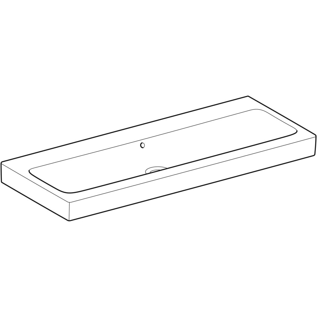 GEBERIT håndvask 1200x485x160mm u/hh m/overl  porcelæn  white