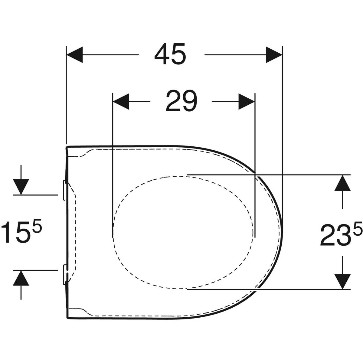 GEBERIT toiletsæde 360x450x50mm softclose m/låg duroplast  white