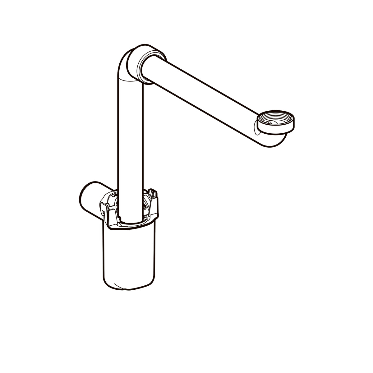 GEBERIT pungvandlås 32mmx1 1/4 vandr t/hv m/afg.rør PP  white