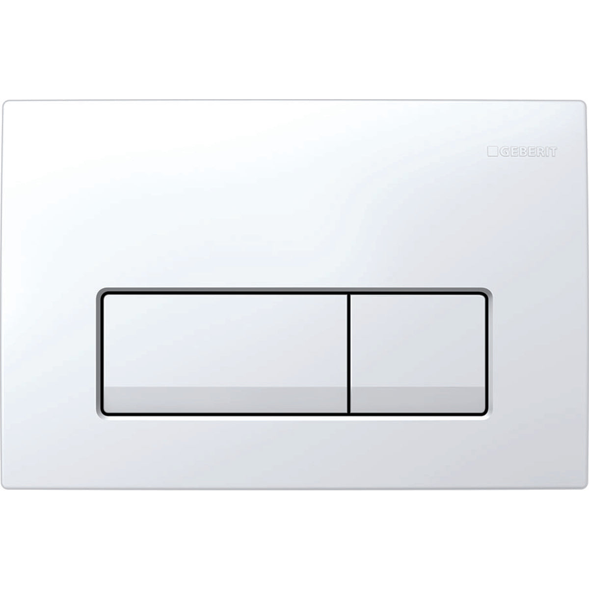 GEBERIT betjeningsplade 246x164x26mm 2skyl tryktaste plast  whit