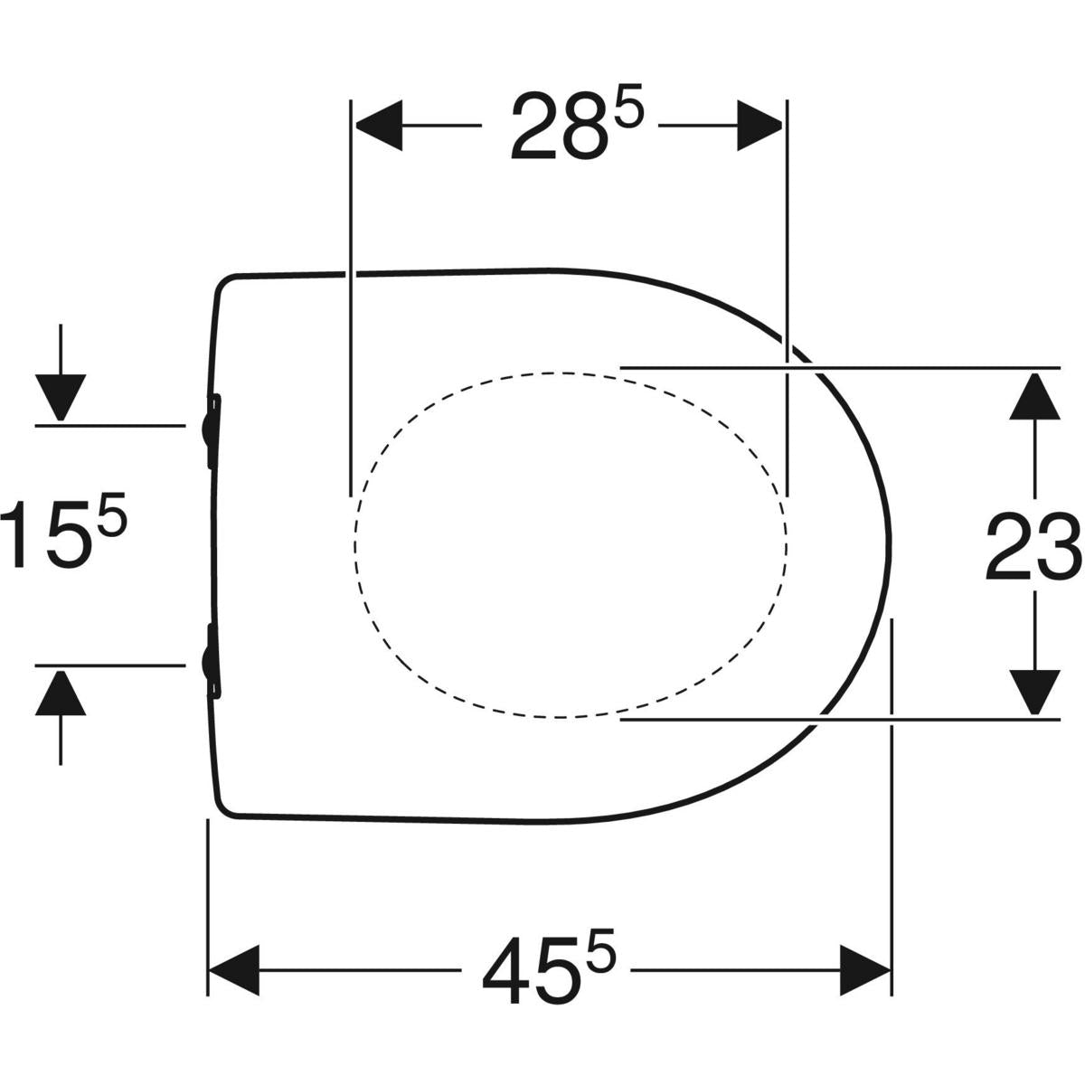 GEBERIT toiletsæde 450x370x60mm softclose/QR m/låg duroplast  wh