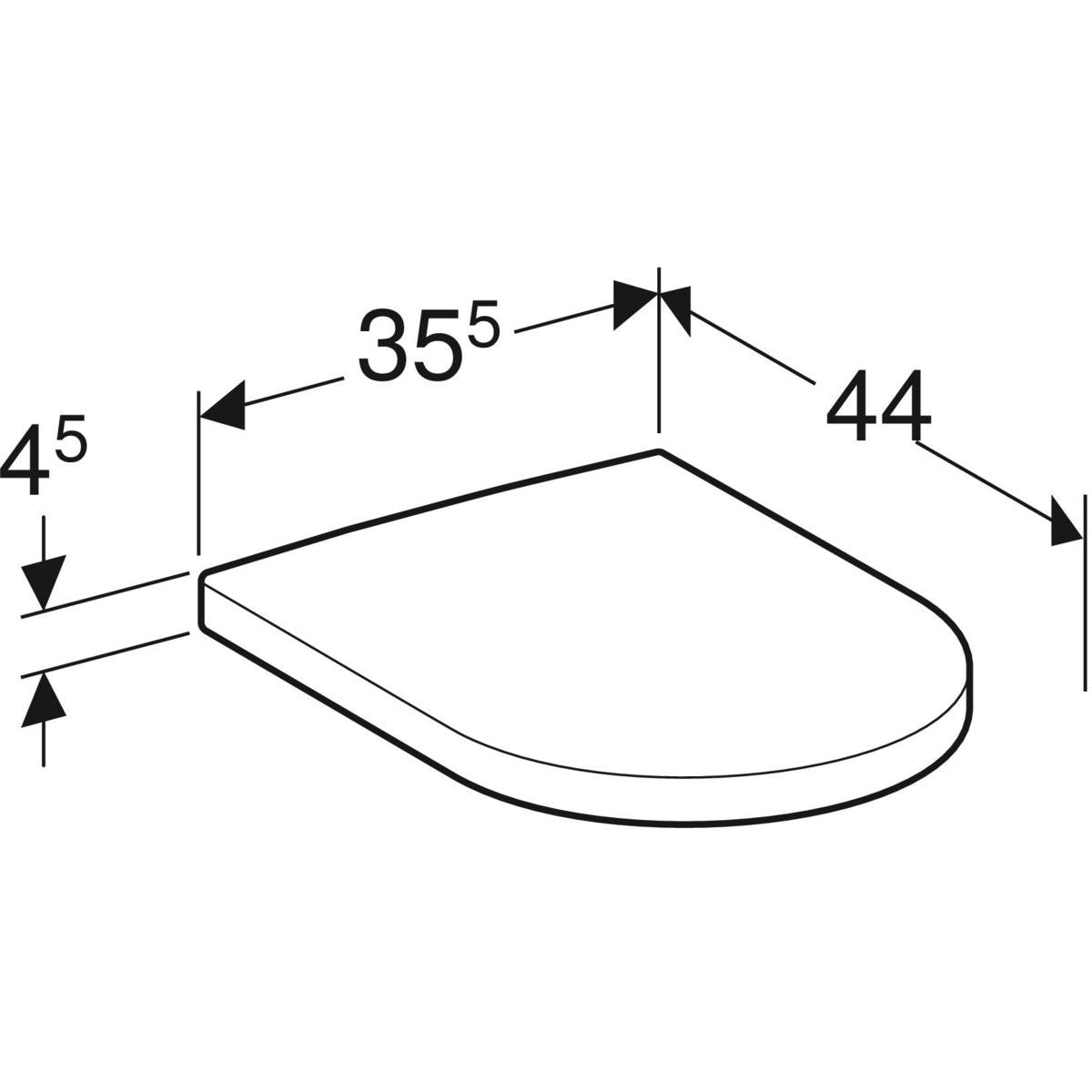 GEBERIT toiletsæde 355x450x45mm softclose m/låg duroplast  white