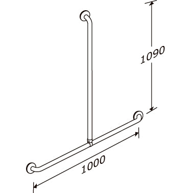 Pressalit Plus håndgreb/brusestang, 1000 x 1090 mm, hvid