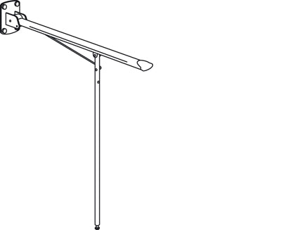 Pressalit Value Toiletstøtte,længde 850 mm, med 850 mm ben, hvid