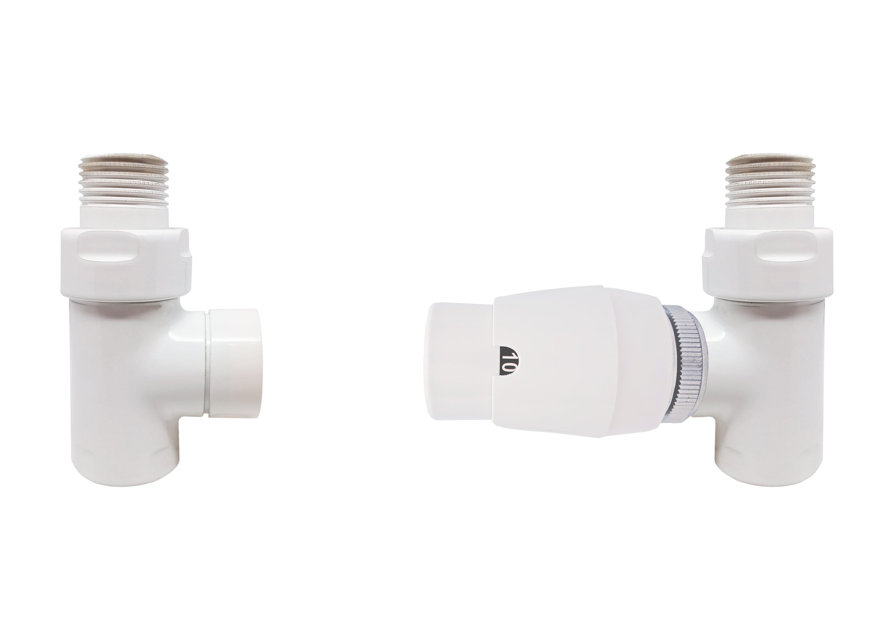 Cylinder Returtermostat ventilsæt ½" ligeløbende hvid