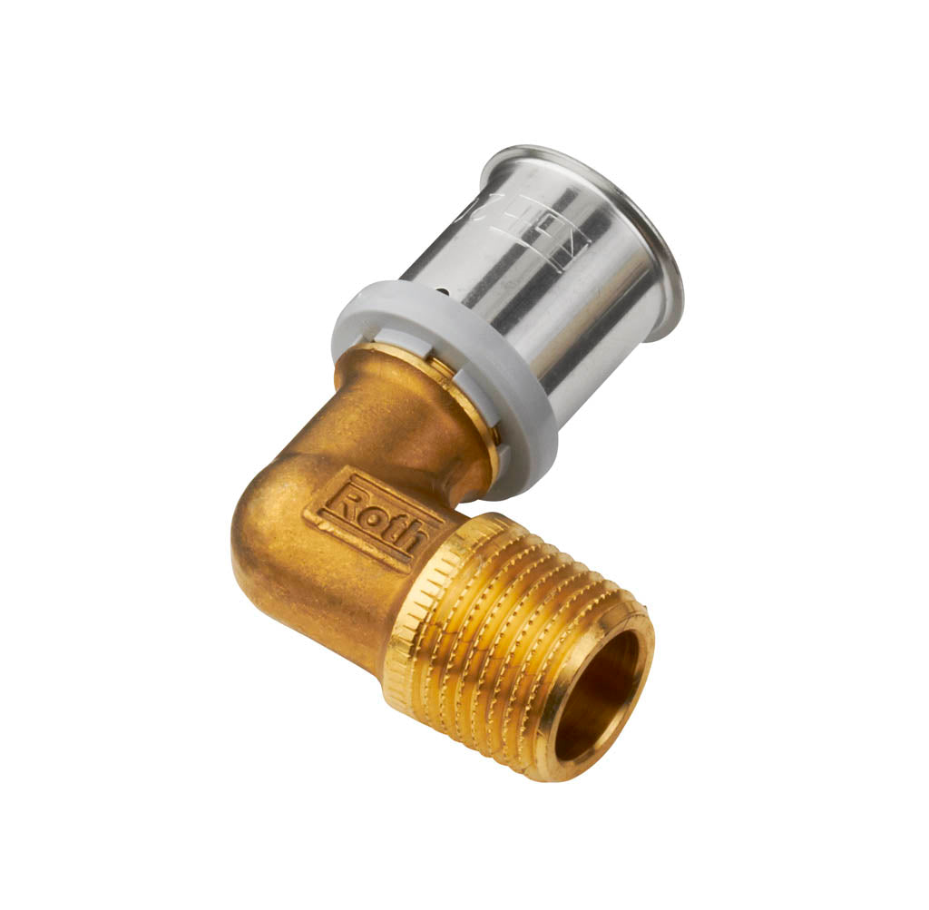 16 mm x 1/2" MS-overgangsvinkel nippel Roth